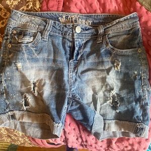 Wallflower cuffed jean shorts